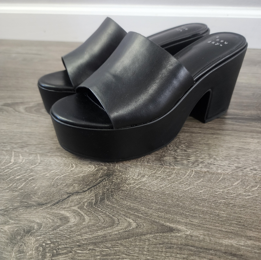 a new day Black Chunky Platform Heels